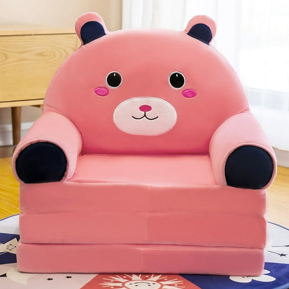 Huhuzaio Seat Cushion Plush Foldable Kids Sofa Backrest Armchair 2 In 1 Foldable Children Sofa Cute Cartoon Lazy Sofa Children Flip Open Sofa Bed For Living Room Bedroom Without Liner Filler