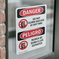 thumbnail image 4 of (2 Pack) Do Not Climb Shelves At Any Time Bilingual OSHA Danger Sign, 4 of 7