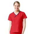thumbnail image 1 of Maevn Haut Cache-Cœur Contrasté pour Femmes, Rouge, TTP, 1 of 1