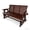 3 Seats- Red Brown, variant on Fortune Candy Outdoor Wood Glider with High Roll Back and Cup Holders, Heavy Duty 800 lbs