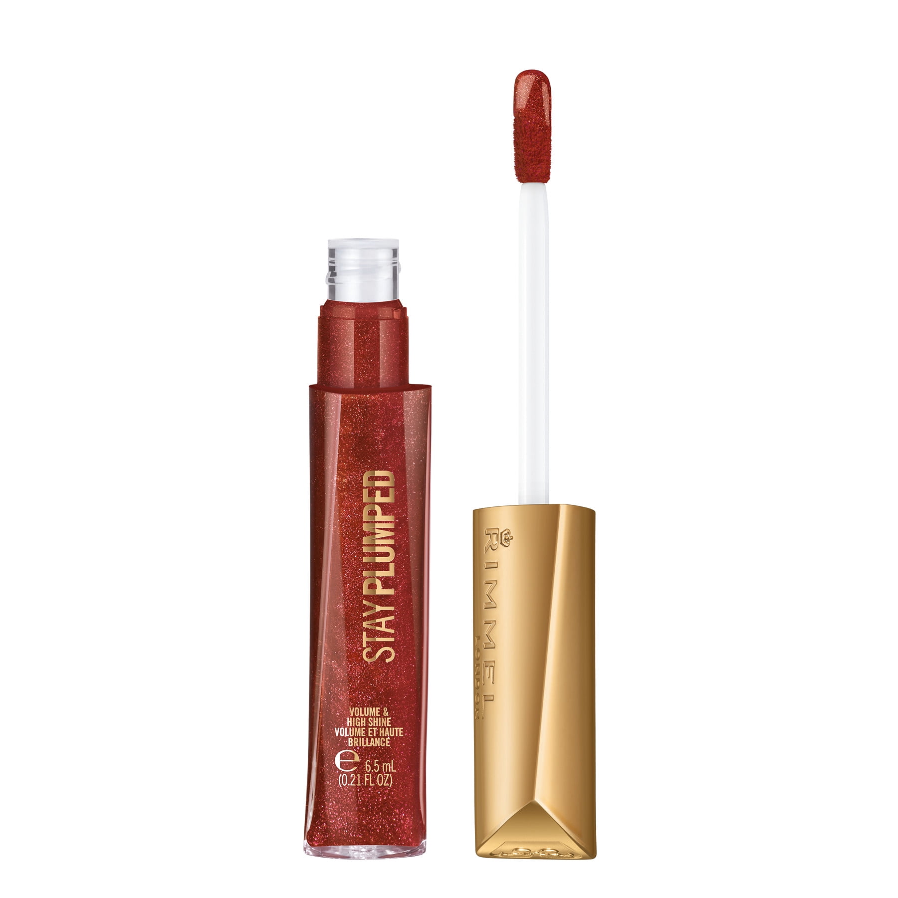 RIMMEL Stay Plumped Lip Gloss, 760 BRONZE SUGAR, 0.21 oz