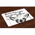 thumbnail image 1 of Ambesonne Funny Words Place Mats Set of 4, Love Dogs Grungy, Standard Size, Black White and Blush, 1 of 4