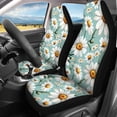 thumbnail image 3 of Pzuqiu Car Front & Rear Seat Covers Full Surround Full Set Car Seat Covers Polyester Fabric Anti-Slip Stretchy, Fit for Trucks SUV most Cars, Daisies, 3 of 10