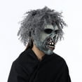 thumbnail image 2 of Máscara de zombi de terror, realista, de resina, cara aterradora con pelo gris, 2 of 4