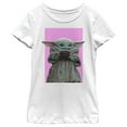 thumbnail image 4 of STAR WARS Mandalorian Pink Child Girls Short Sleeve Tee Shirt, White, Small, 4 of 4