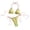 Yellow, variant on Staron Women's Bikini Set Solid Color Strappy Two-Piece Swimsuit High Cut Beach Vacation Poolside Bathing Suit, Yellow S