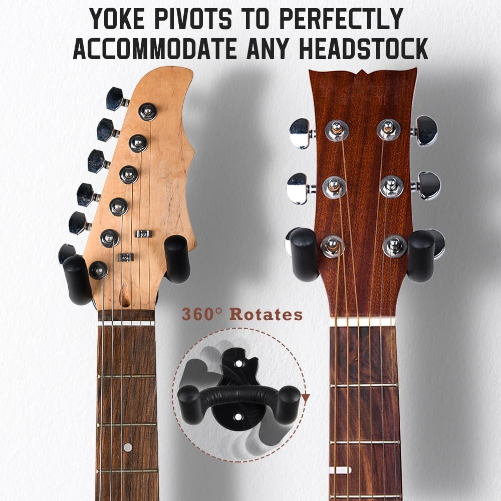 6pack Guitar Wall Mount Hanger Hook Black Metal Holder For Acoustic Electric Bass Ukulele Banjo Mandolin