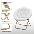 thumbnail image 6 of Magshion Set of 2 Folding Saucer Chair for Adult, Collapsible Oversized Cozy Moon Chair for Adults, Metal Frame Lounge Chair for Bedroom Living Room, White, 6 of 10