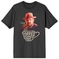 thumbnail image 6 of Stranger Things Hopper Mornings Are For Coffee & Contemplation Adult Charcoal Crew Neck Short Sleeve T-shirt-Medium, 6 of 7