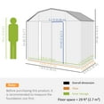 thumbnail image 3 of Outsunny 8' x 4' Metal Outdoor Storage Shed with Adjustable Shelves, 3 of 9