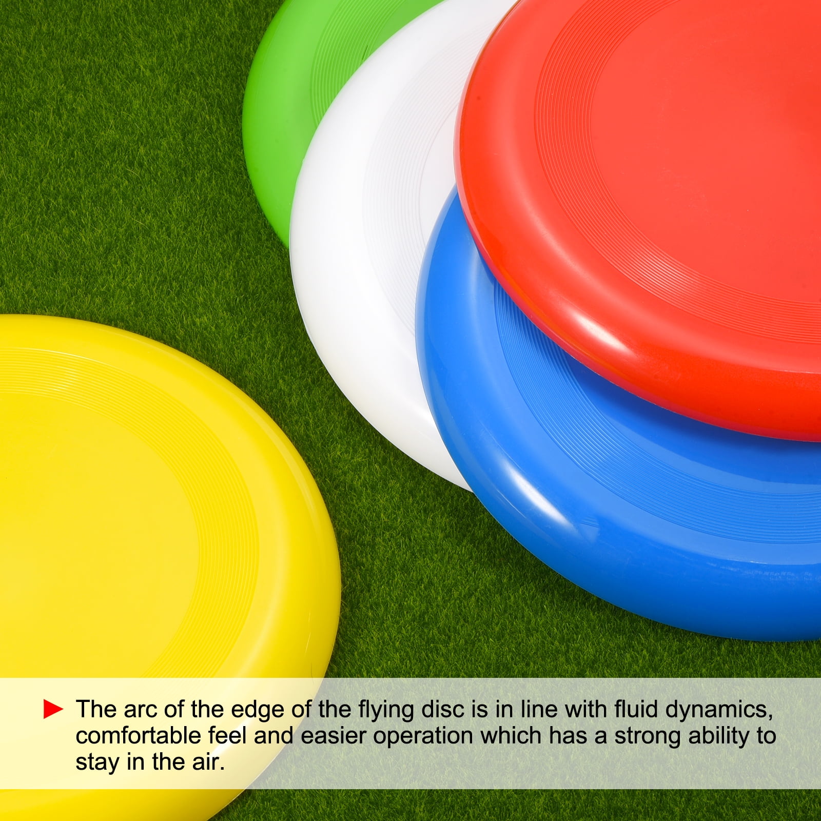 Uxcell 9 Inch Flying Disc Outdoor Playing Training Soft Flying Disk, Yellow/Blue/Green/Red/White 10 Pack