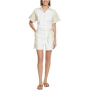 Gloria Vanderbilt Womens Denim Colorblock Romper