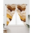 thumbnail image 3 of Swag Curtains, Orange Brown Ombre Abstract Geometric Ocean Waves Rod Pocket Kitchen Curtains Valances Tier Curtains Swag Valance Curtains for Bedroom Living Room 28" x 36", 2 Panels, 3 of 6