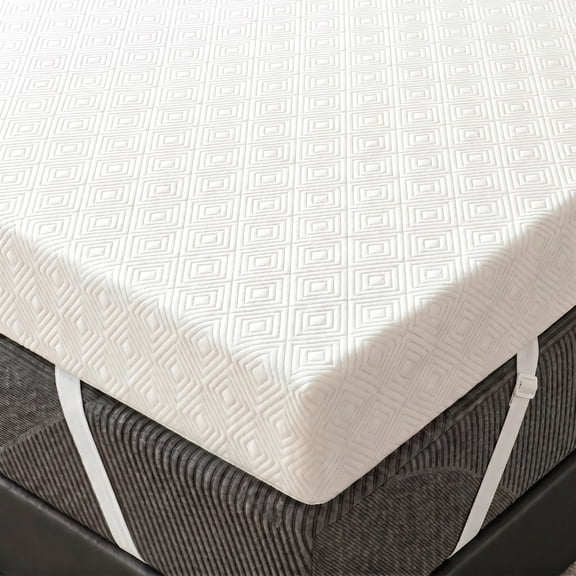 Sailvan Twin XL Mattress Topper, 3 Inch Cooling Memory Foam Mattress Topper Twin XL Size, With Washable Bamboo Fiber Cover, For College Dorm, Home, Gel Infused, Anti-slip & Breathable