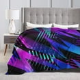 thumbnail image 4 of DouZhe Ultra-Soft Micro Fleece Lightweight Flannel Bed Blanket, Cyberpunk Geometry Texture Print Cozy Warm Throw Blankets, 50"x40", 4 of 7