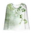 thumbnail image 4 of Njoeus Summer Tops Going Out Tops for Women Linen Shirts for Women, Women's Retro Printed V-Neck 3/4 Sleeved Linen Plus Size Linen Shirts for Women, Women's Summer Top Boho Tops for Women On Clearance, 4 of 7