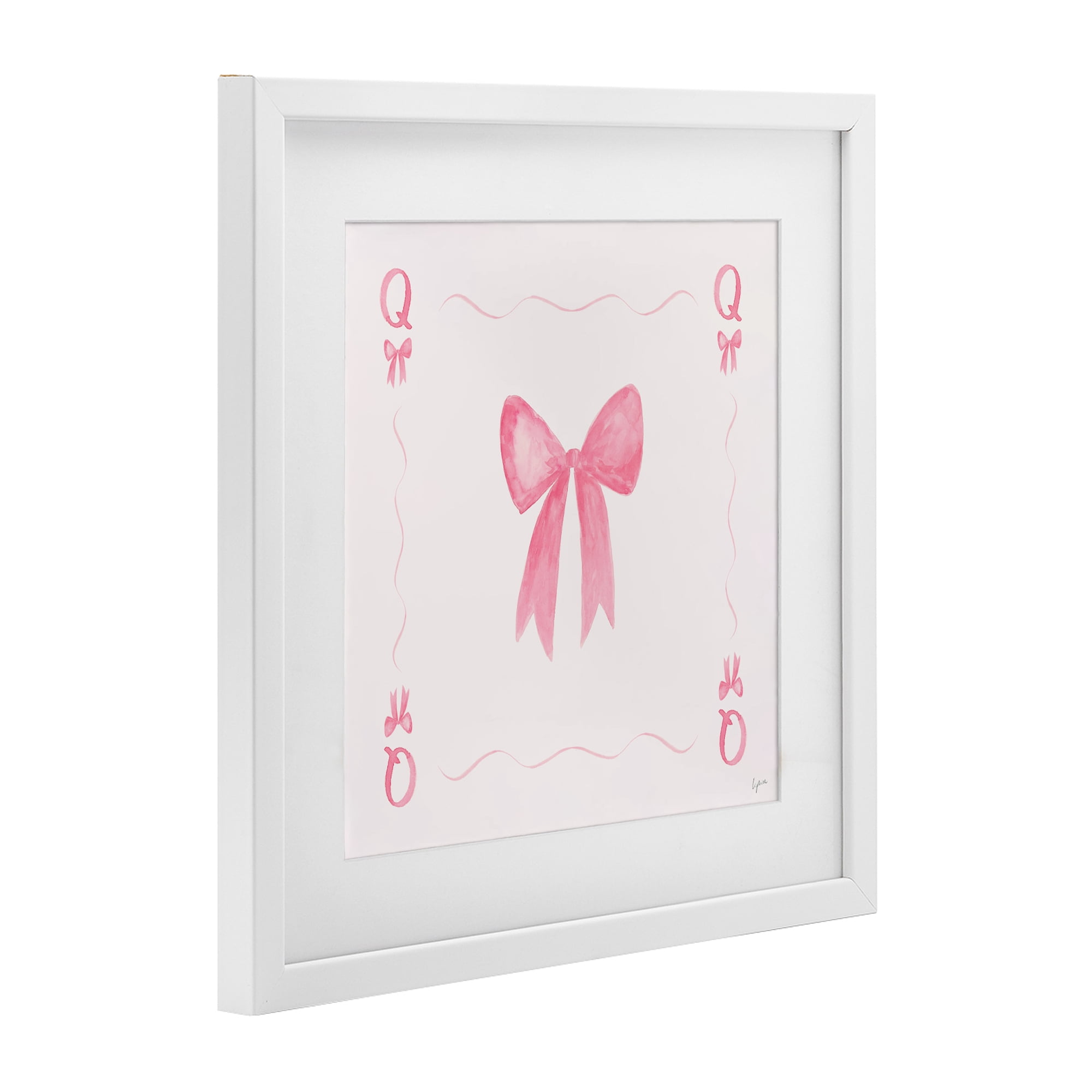 Stupell Industries Queen of Ribbons Card White Framed Print Under Glass, design by Lucille Price