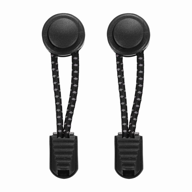 Uxcell 2 Count Elastic Shoe Laces, No Tie Shoelaces Black with Reflective Dot