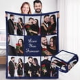 thumbnail image 3 of Custom Sherpa Fleece Blanket with Photos Text Soft Warm Fuzzy Custom Blanket Personalized Couples Gifts for Boyfriend Girlfriend Customized Picture Blanket Gifts for Birthday Anniversary Christmas, 3 of 6