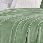Walensee Ultra Soft Microplush Fleece Throw Blanket, 90 x 108, Sage Green, Machine Washable