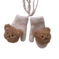 thumbnail image 4 of Guantes todo incluido para niños, súper lindos, con forma de oso colgante en el cuello, guantes cálidos de punto de doble capa de invierno gruesos para niños con múltiples dedos, 4 of 5