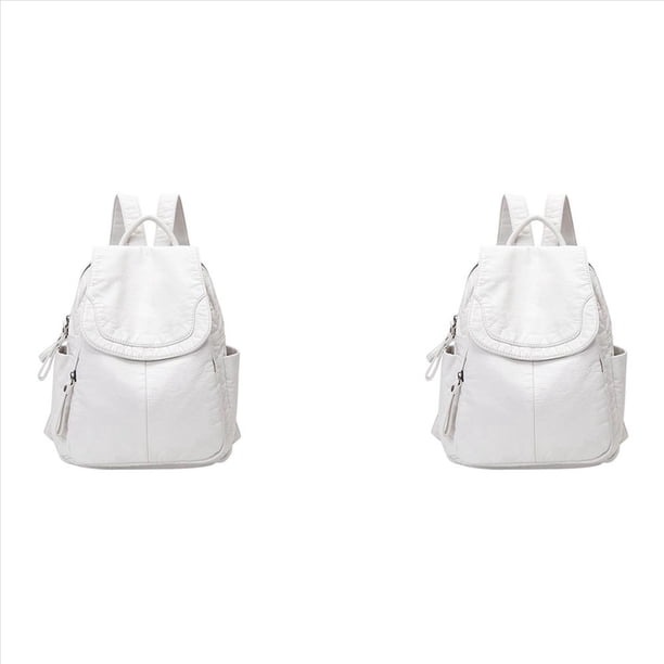 2X Bolso Escolar Informal de Suave para Mujer Mochila de Lavado Mochila Escolar Pequeña de Viaje para Chica-