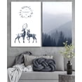thumbnail image 2 of wall26 - 2 Panel Canvas Wall Art - Double Exposure Style Deers and Forest - Giclee Print Gallery Wrap Modern Home Art Ready to Hang - 16"x24" x 2 Panels, 2 of 4