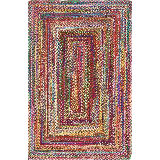 Unique Loom Tressé Chindi Collection Casual Moderne Tapis Multi Zone (5' 0 x 8' 0)