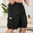 thumbnail image 6 of DPTALR George Mens Casual Shorts Elastic Waist Cargo Shorts Causal Work Shorts #Black Big and Tall Men XXL, 6 of 6