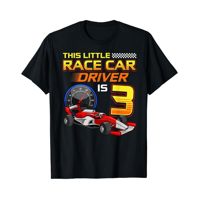 T-Shirt Garçon 3ème Anniversaire Conducteur de Course 3 Ans - comme sur l'Image - TG