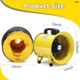 thumbnail image 2 of 10-Inch Portable Utility Blower Fan - 380W, 1893 CFM, Heavy Duty Exhaust Fan with 33 FT Duct Hose, Yellow, 2 of 7