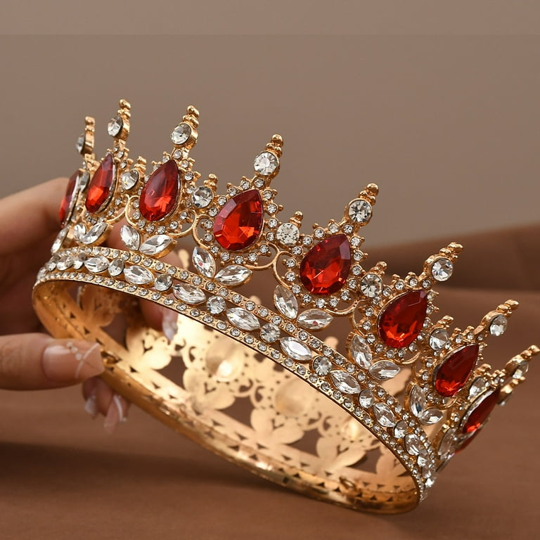 European Princess Queen Tiara Round Baroque Pageant Crowns  display picture 2
