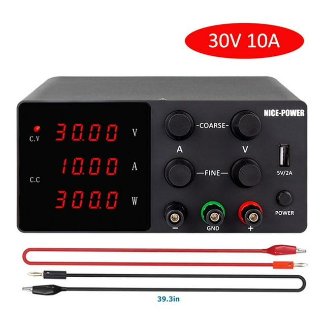 Alimentation de Laboratoire USB DC 60V 5A Régulée, Réglable, Régulateur de Tension 30V 10A, Stabilisateur, Commutation, Source de Banc