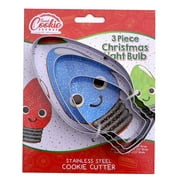 Christmas Light Bulb Cookie Cutter Set, 3 Piece, Stainless Steel