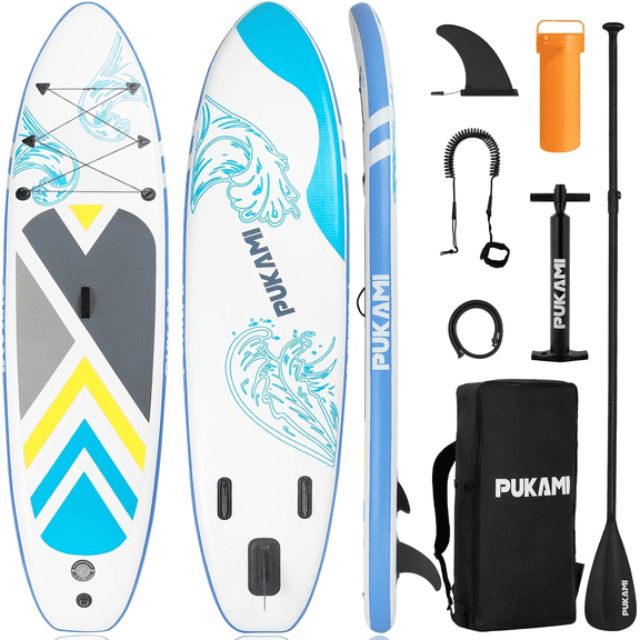 Waleaf 10'6" Inflatable Stand Up Paddle Board with Premium SUP Paddle Board Accessories & Carry Bag,Paddle,Pump,Leash,Wide Stable Design,Non-Slip Deck,Surf Control for Adults & Youth