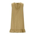 thumbnail image 6 of ClodeEU Women's Sleeveless Tank Dress with Ruffle Hem and Back Tie,Casual Loose Fit Knee Length Dress Khaki,Women's Plus L, 6 of 8