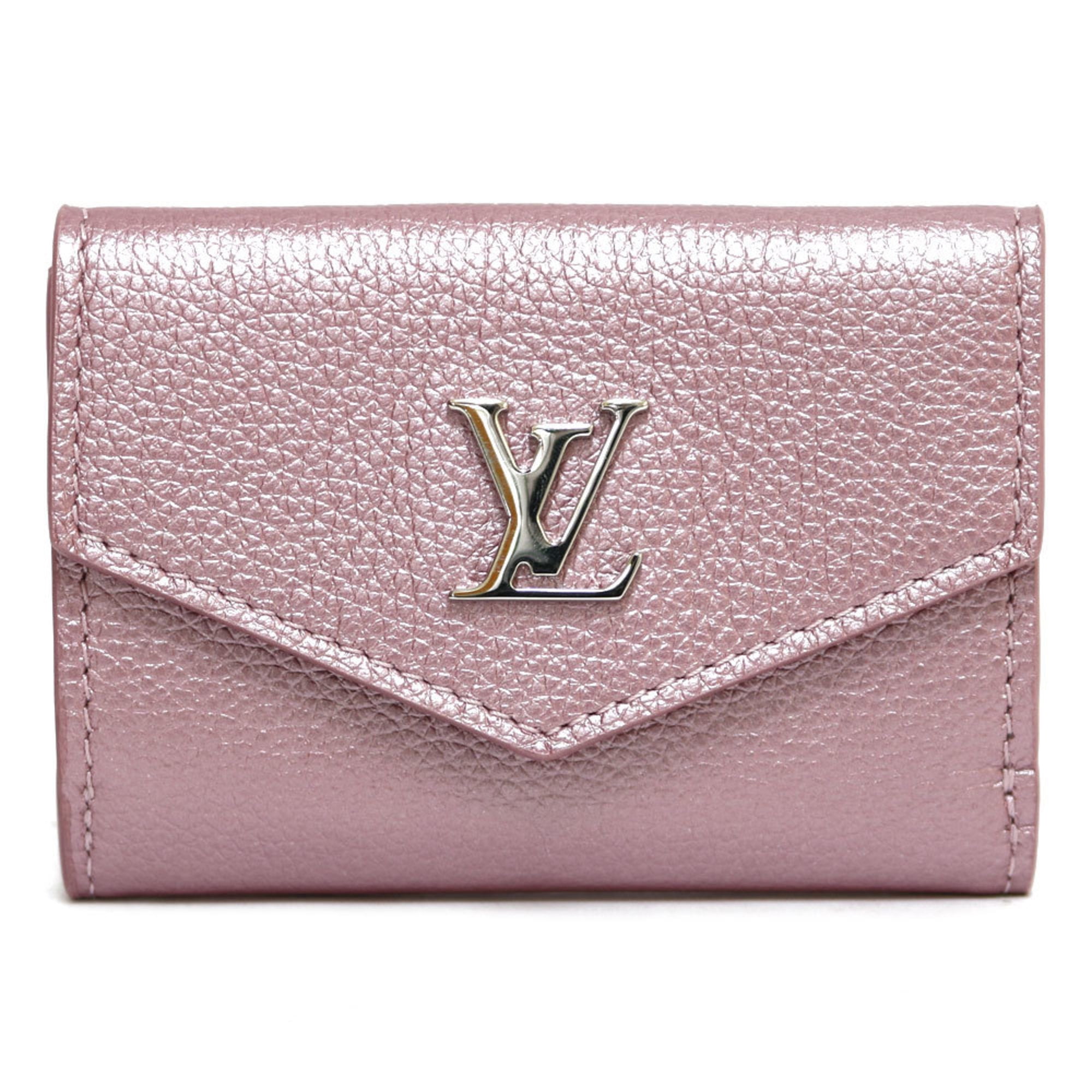 Authenticated used Louis Vuitton Tri-Fold Wallet Portofeuil Rock Mini initials N.I M69813 Pink Crystal Rose Ladies, Adult Unisex, Size: (HxWxD): 7cm x