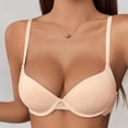 thumbnail image 4 of Beautiful Back Push-Up Bra Women,Solid Color Lace Backless Seamless V-Neck Wire-Free Comfortable Casual Daily Wear Soft Stretchy Supportive Everyday Underwear Beige S, 4 of 5