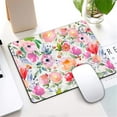 thumbnail image 3 of Cute Watercolor Floral Mouse Pad Flowers Decorative Boho Gaming Mousepad Non Slip Rubber Square Small Mouse Pads for Wireless Mouse Computer Laptop Mouse Mat Women Girls Office Desk Decor Accessories, 3 of 6