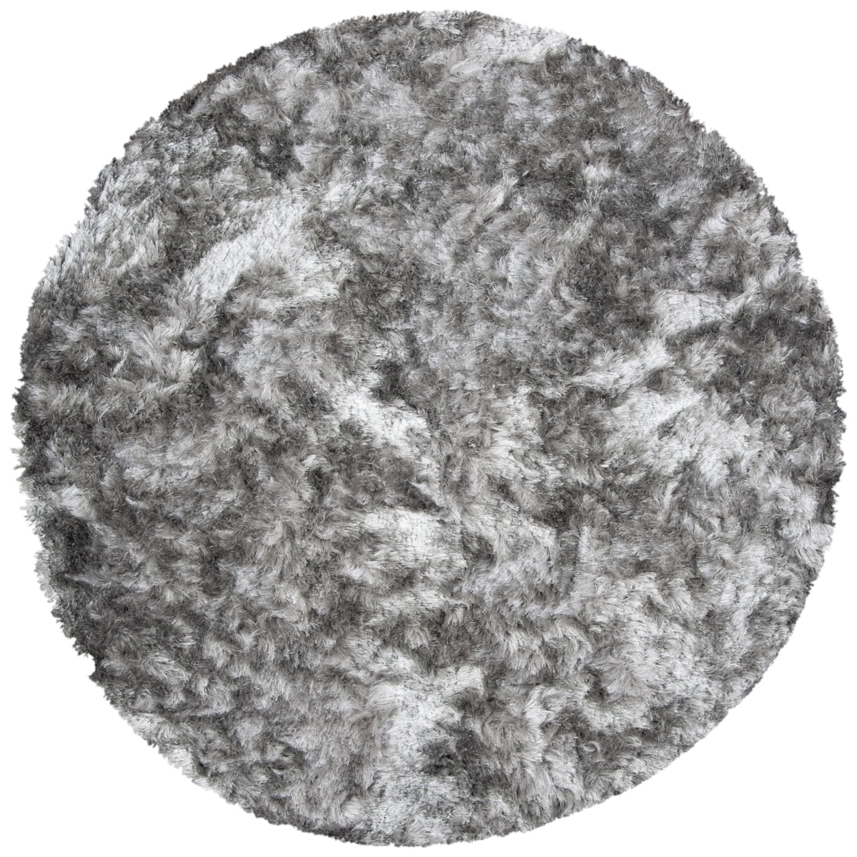 SAFAVIEH Ocean Amyas Solid Shag Area Rug, Silver, 8' x 8' Square