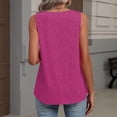thumbnail image 6 of Kixjoy V Neck Tops for Women Sleeveless Vacation Tank Top Basic Loose Fit Pleated Shirt Fashion Casual Cozy Womens Summer Tops, Hot Pink S, 6 of 6