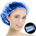 thumbnail image 2 of 100 gorros de ducha desechables, gorro de baño grande y grueso, gorro de baño impermeable, gorros de ducha para mujeres, niñas, niños, hombres, viajes, hotel, spa, peluquería, hogar, 2 of 5