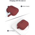 thumbnail image 2 of Simr Skin for AirPods Pro Case, [Thicker] Shockproof Protective Cover W/Cute Keychain/Strap Accessories for IBAOLEA AirPods Pro Charging Case (Gray) Dark red, 2 of 7
