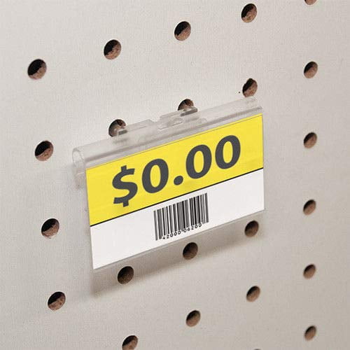 Pegboard Label Holder, Scannable UPC Ticket Display with Slot for Peg Wall, 2.5