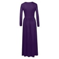 thumbnail image 6 of Brilliant Fall Dresses for Women Long Sleeve Women Casual Long Sleeve Sexy Plus Size Loose Plain Pockets Long Maxi Dress Purple M, 6 of 6
