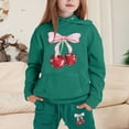 thumbnail image 2 of Girls Sweatsuit Child Toddler Boys Girls Long Sleeve Solid Warm Hoodie Pullover Tops Pants Kids Outfits Sweat Suit Girls Hoodies Green 12 Years-13 Years, 2 of 4