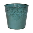 thumbnail image 2 of Robert Allen Fleur De Lis Plant Pot - Drainage Holes - 8" Blue Planter, 2 of 2