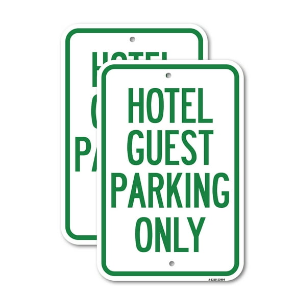 (2 Pack) Hotel Guest Parking Only | 18" X 24" Heavy-Gauge Aluminum Sign | Rust Free Aluminum, Weather Resistant, Waterproof, Fade Resistant, 2 Pre-drilled Holes