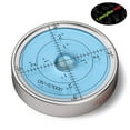 thumbnail image 3 of Luminous Metal Large Spirit Bubble Level 60mm Diameter, (2 23/64 in), Degrees, Circular, Surface Level - Metal Housing, Bulls Eye Bullseye Blue/Silver, 3 of 8