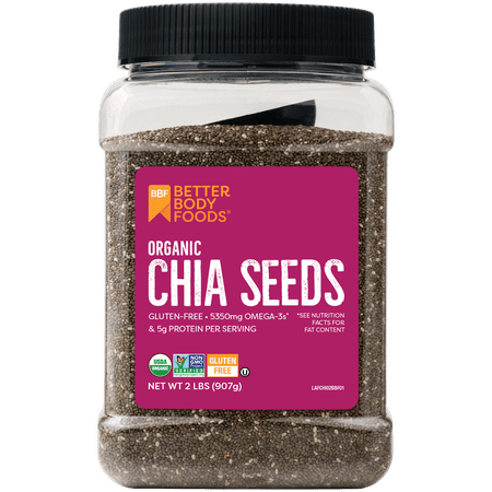 BetterBody Organic Chia Seeds, 2.0 lb, 30 (Best Time To Eat Chia Seeds For Weight Loss)